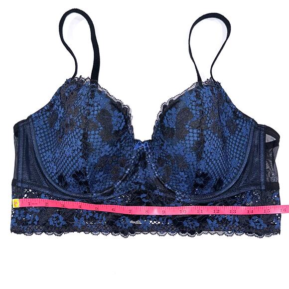 Adore Me Black Navy Lace Pacchi Contour Demi Longline Bra Size 38DD - Picture 14 of 15